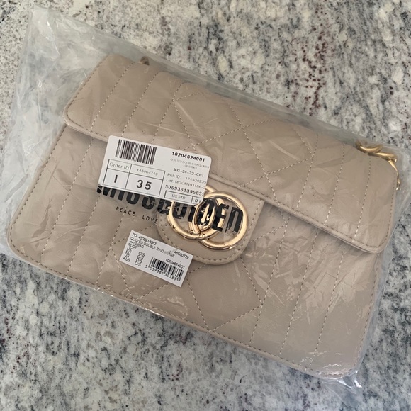 SOLD Cream Quilted Double Ring Handbag - Picture 2 of 4